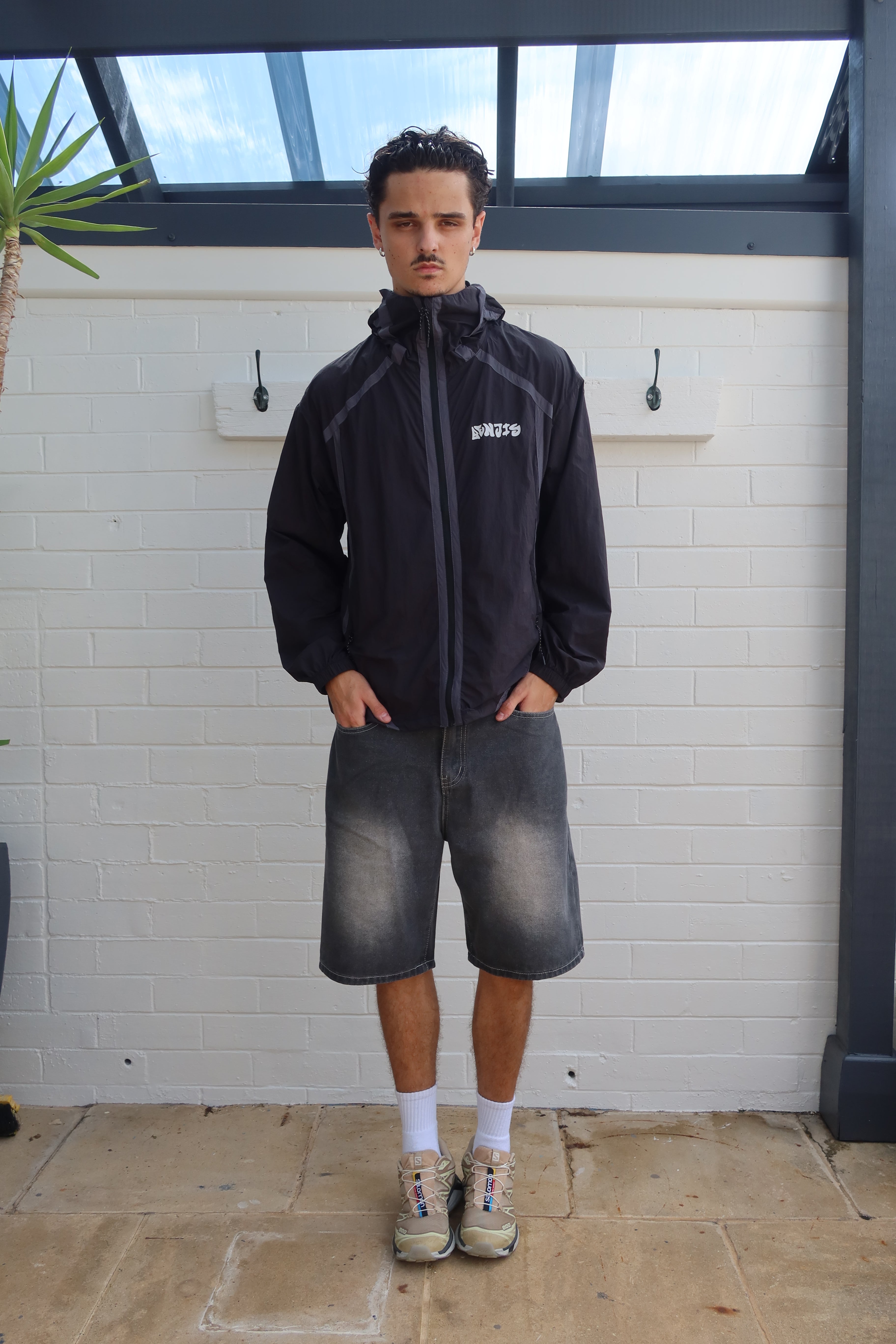 CREEPER JORTS [BLACK WASH WHITE]