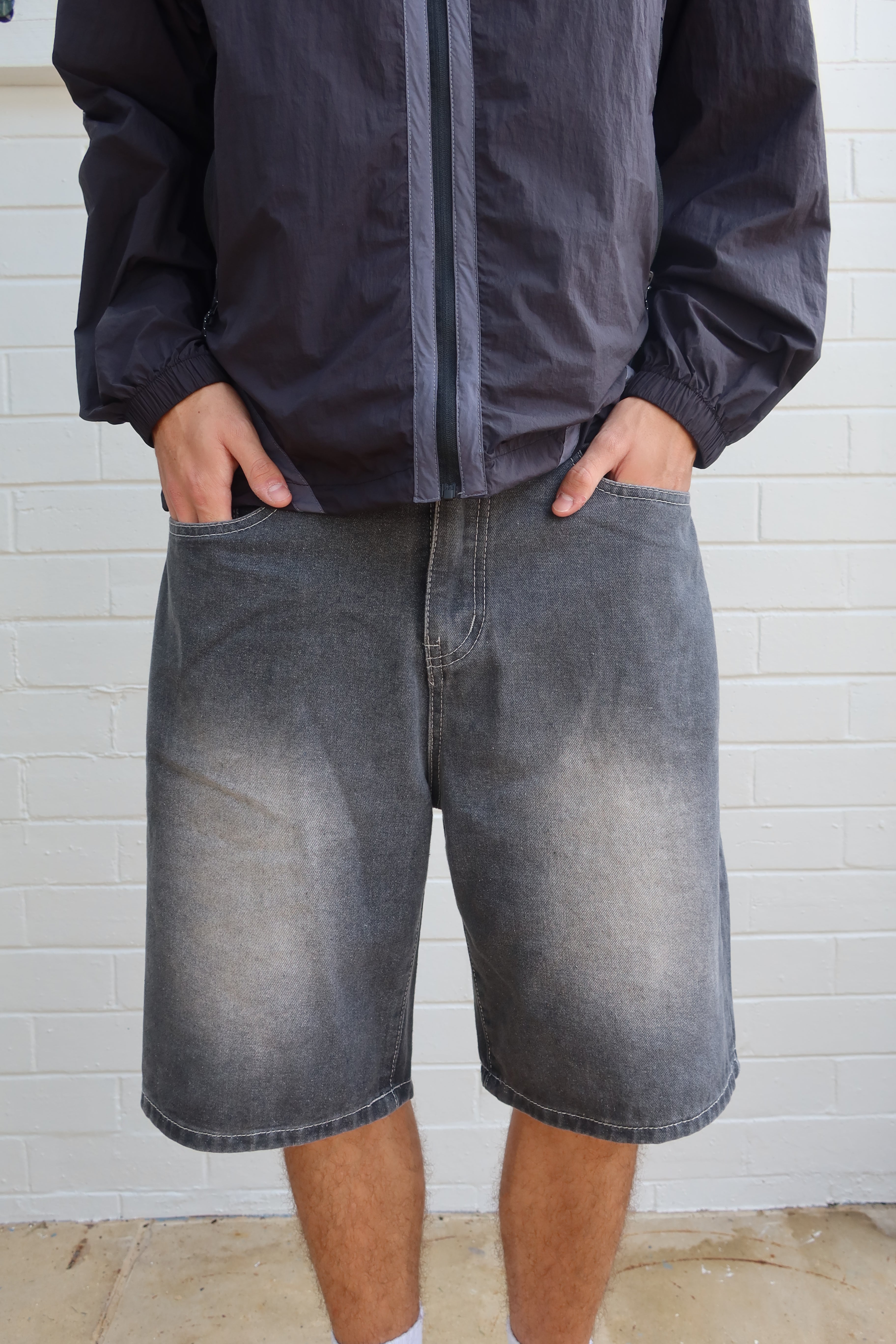 CREEPER JORTS [BLACK WASH WHITE]