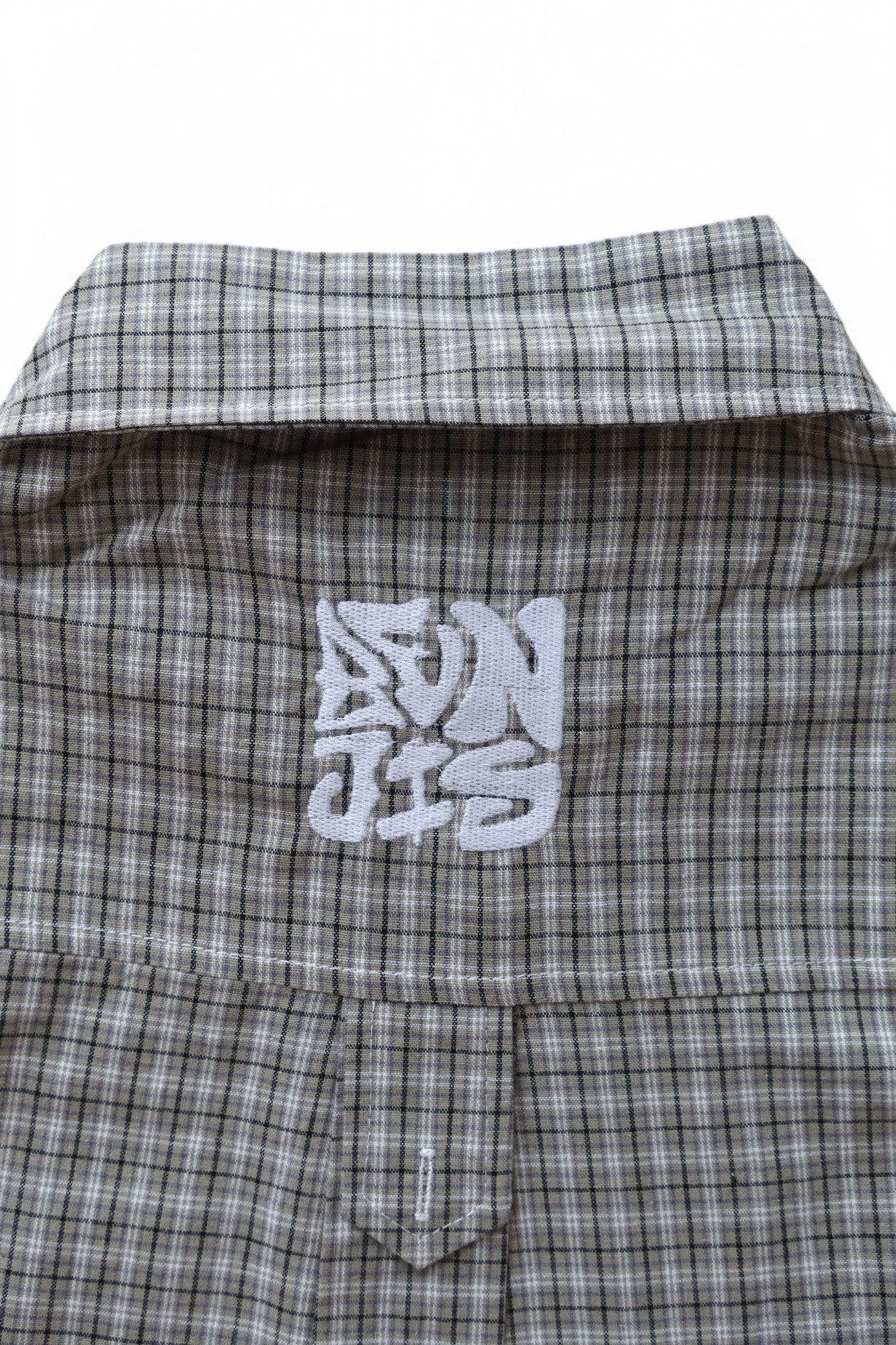 CHECKERED SHORT SLEEVE BUTTON UP [GREEN/WHITE]