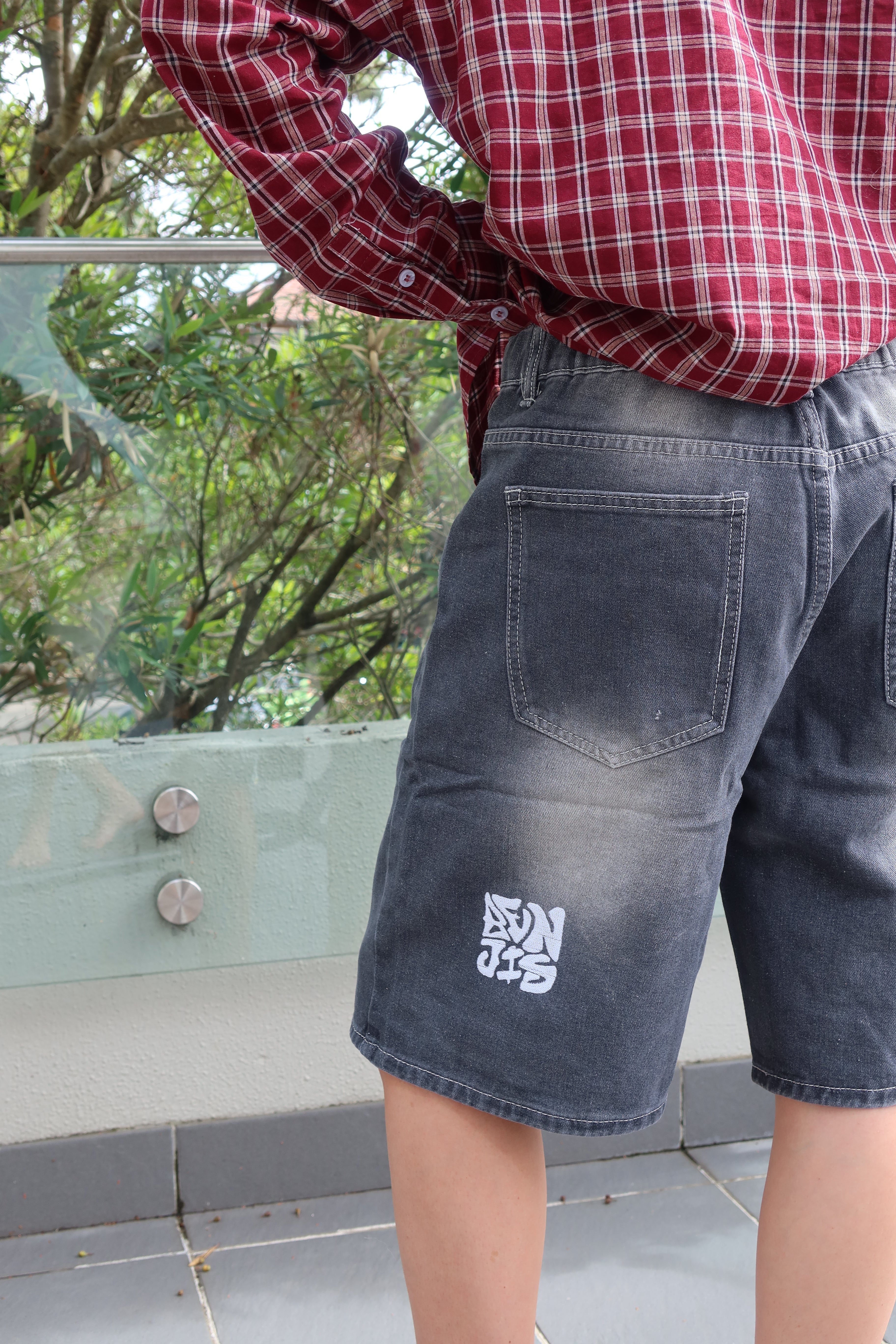 CREEPER JORTS [BLACK WASH WHITE]